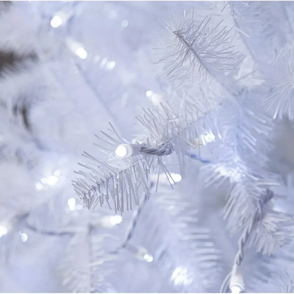 Holiday Time 500-Count Cool White LED Dome Christmas String Lights White Cord